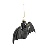 Spread Wing Bat Ornament Hanging Plastic Figurine - Black