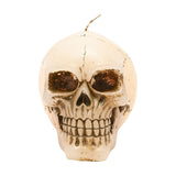 Large Cracked Skull Candle with 20 Hour Burn Time - White