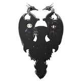 Twin Dragons Resin Wall Plaque with Gold Accents - Silver