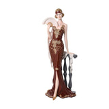 Eleanor Lady with Hand Fan Resin Figurine 33cm - Dark Berry