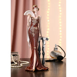 Eleanor Lady with Hand Fan Resin Figurine 33cm - Dark Berry