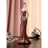 Hattie Flapper Resin Figurine with Clutch Bag - Dark Berry