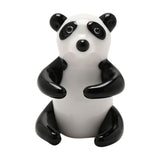 Sitting Panda Miniature Glass Figurine - White