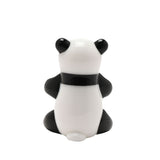 Sitting Panda Miniature Glass Figurine - White