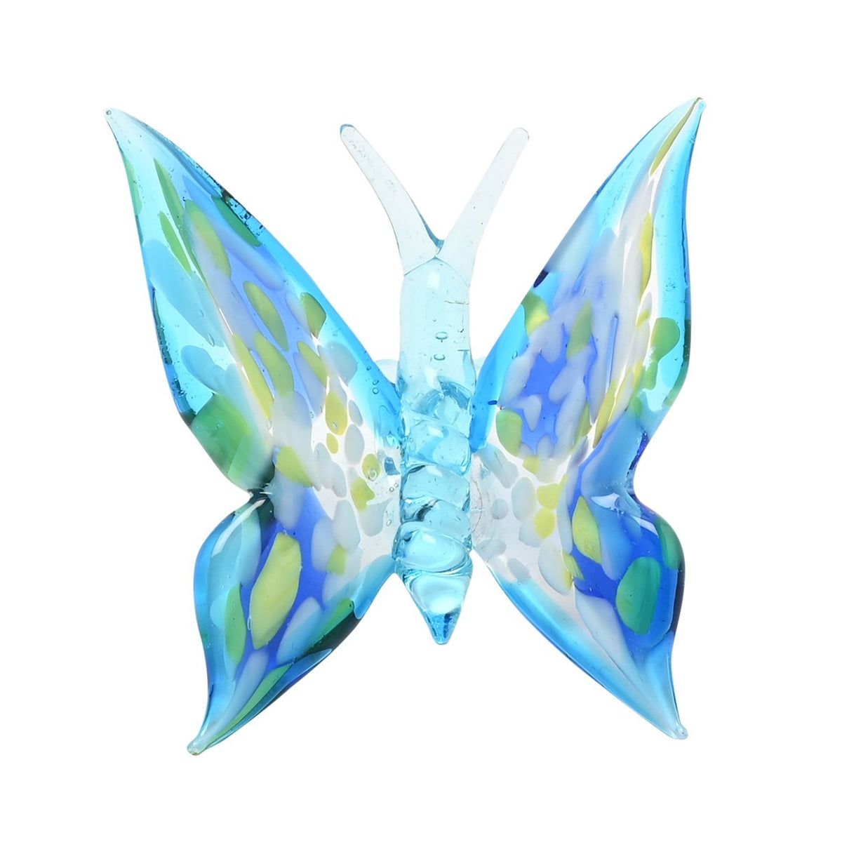 Miniature Mottled Butterfly Glass Figurine - Blue