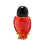 Owl Miniature Glass Figurine with Silver-Flecked Belly - Red
