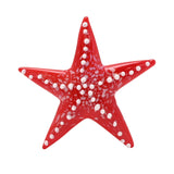 White Spotted Starfish Miniature Glass Figurine - Red