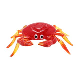 Crab Miniature Glass Figurine with Amber Tipped Legs - Red