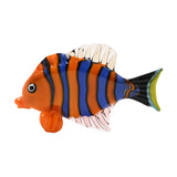 Striped Tropical Fish Miniature Glass Figurine - Orange