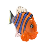 Striped Tropical Fish Miniature Glass Figurine - Orange