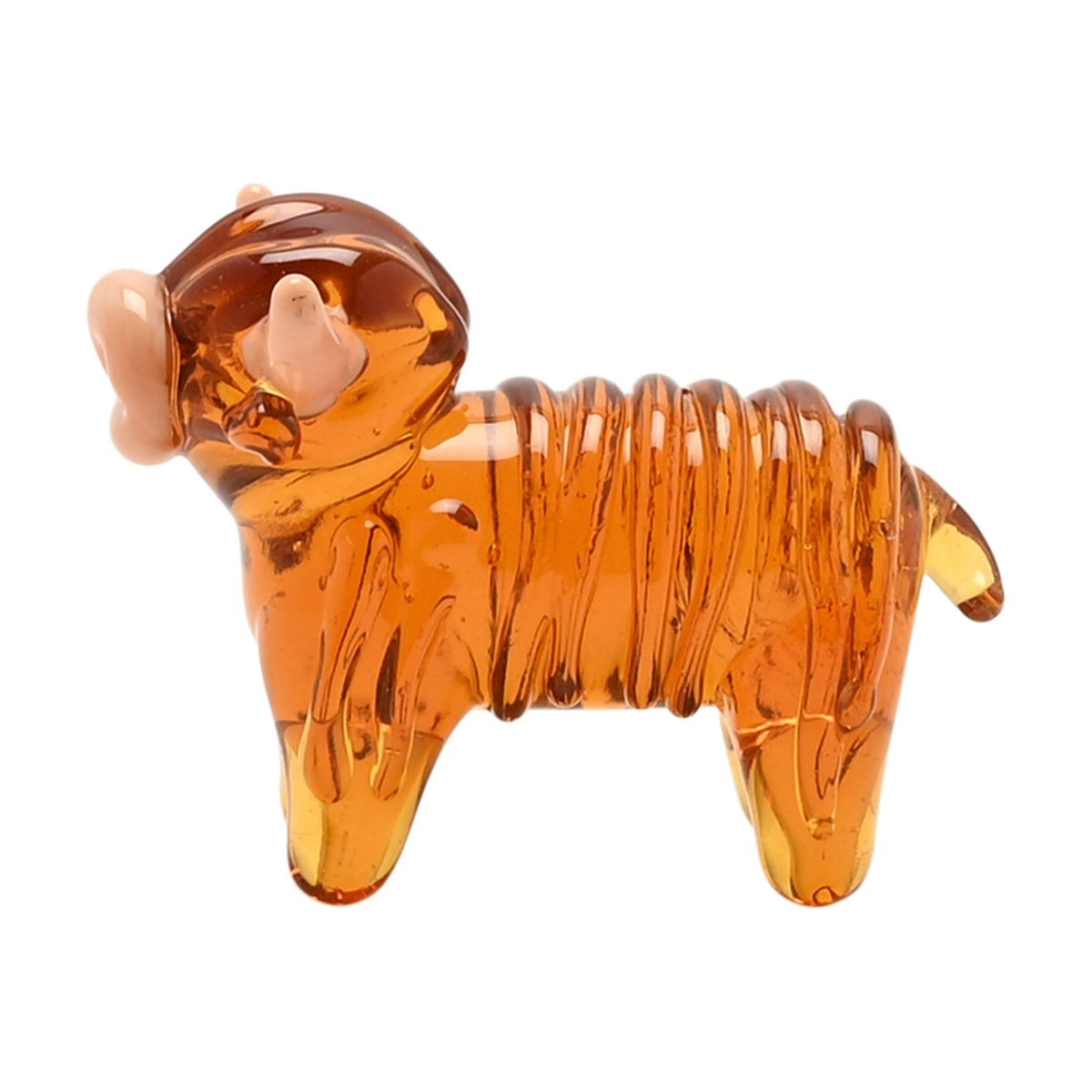 Miniature Standing Highland Cow Glass Figurine - Orange
