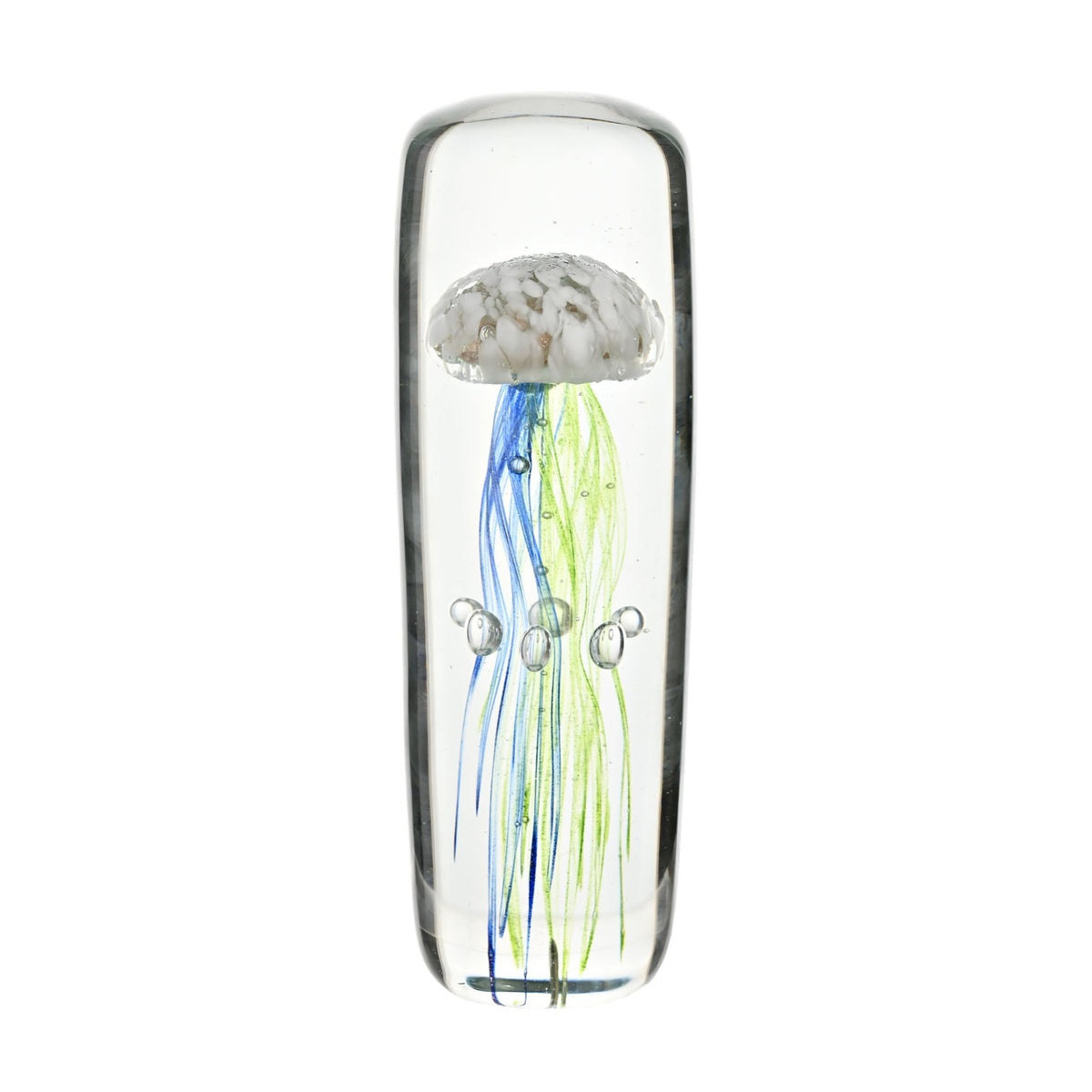 Tall Jellyfish Paperweight Glass Figurine - Clear