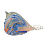 Swirl Bird Glass Figurine with Clear Beak and Tail - Blue