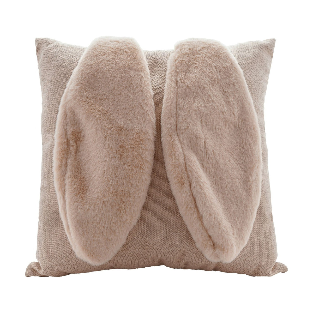 Bunny Ears and Tail Filled Cushion 36.8cm x 36.8cm - Natural
