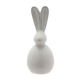 Long-Eared Ceramic Bunny Decoration 28cm - White & Grey