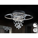 Bruma Dimmable LED Crystal Semi-Flush Light 68W 3000K - Chrome
