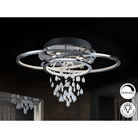 Bruma Dimmable LED Crystal Semi-Flush Light 68W 3000K - Chrome