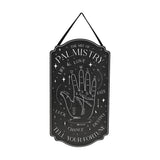 The Art of Palmistry Hanging Wooden Plaque - Black & White