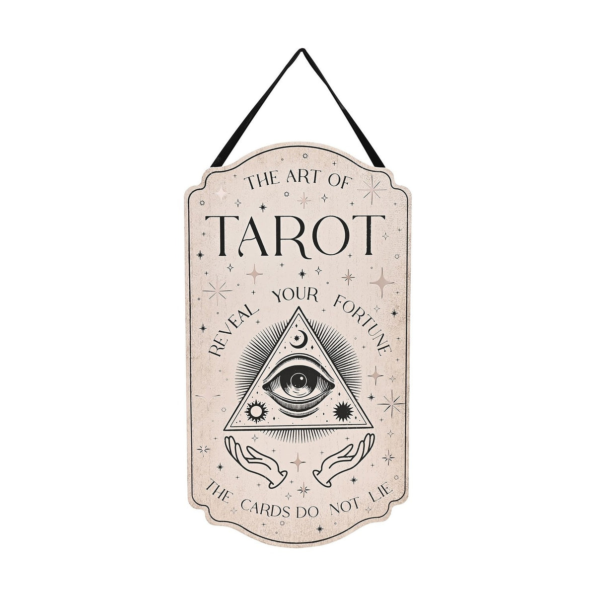 The Art of Tarot Wooden Hanging Wall Plaque - White & Black