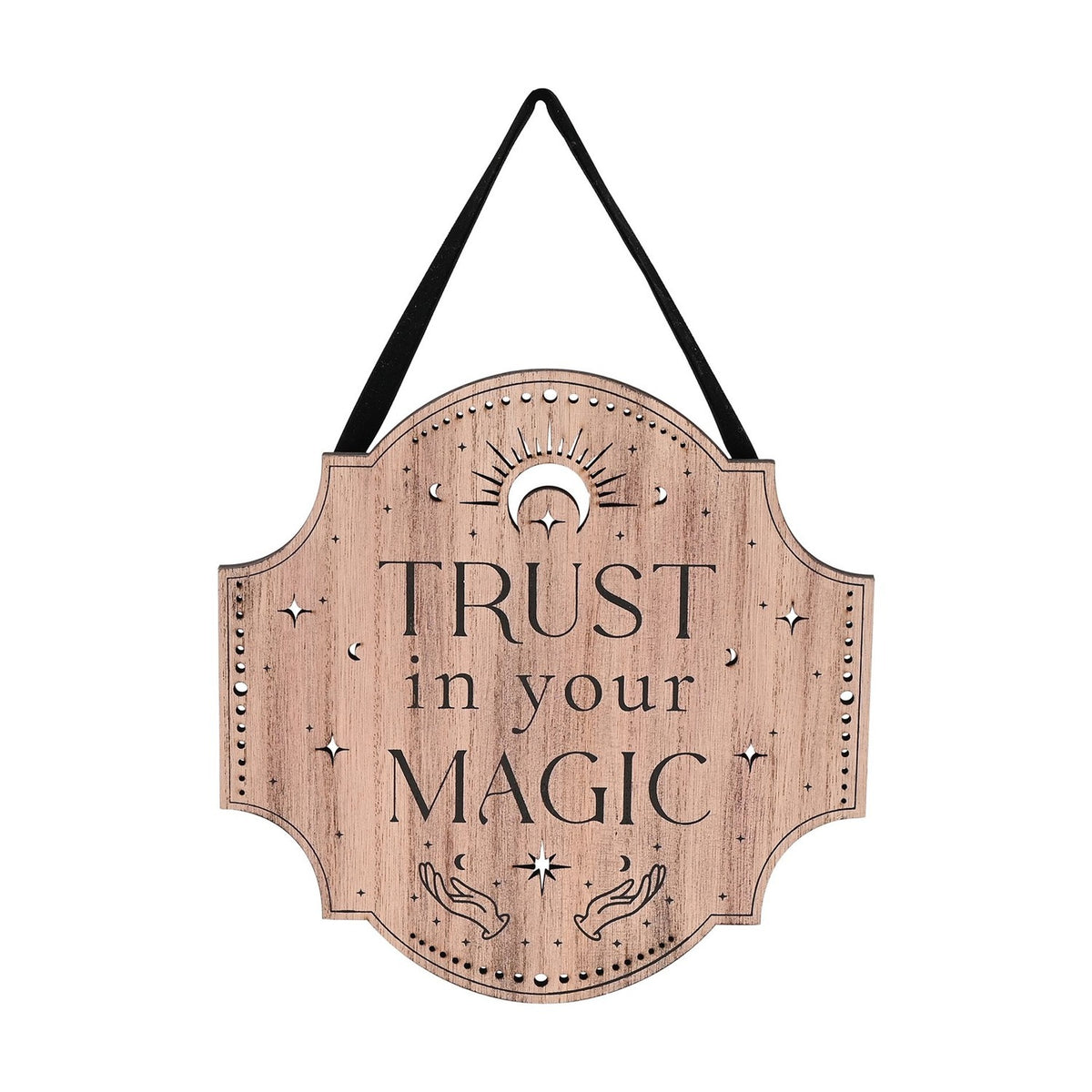 Trust in Your Magic Hanging Wooden Plaque - Brown & Black