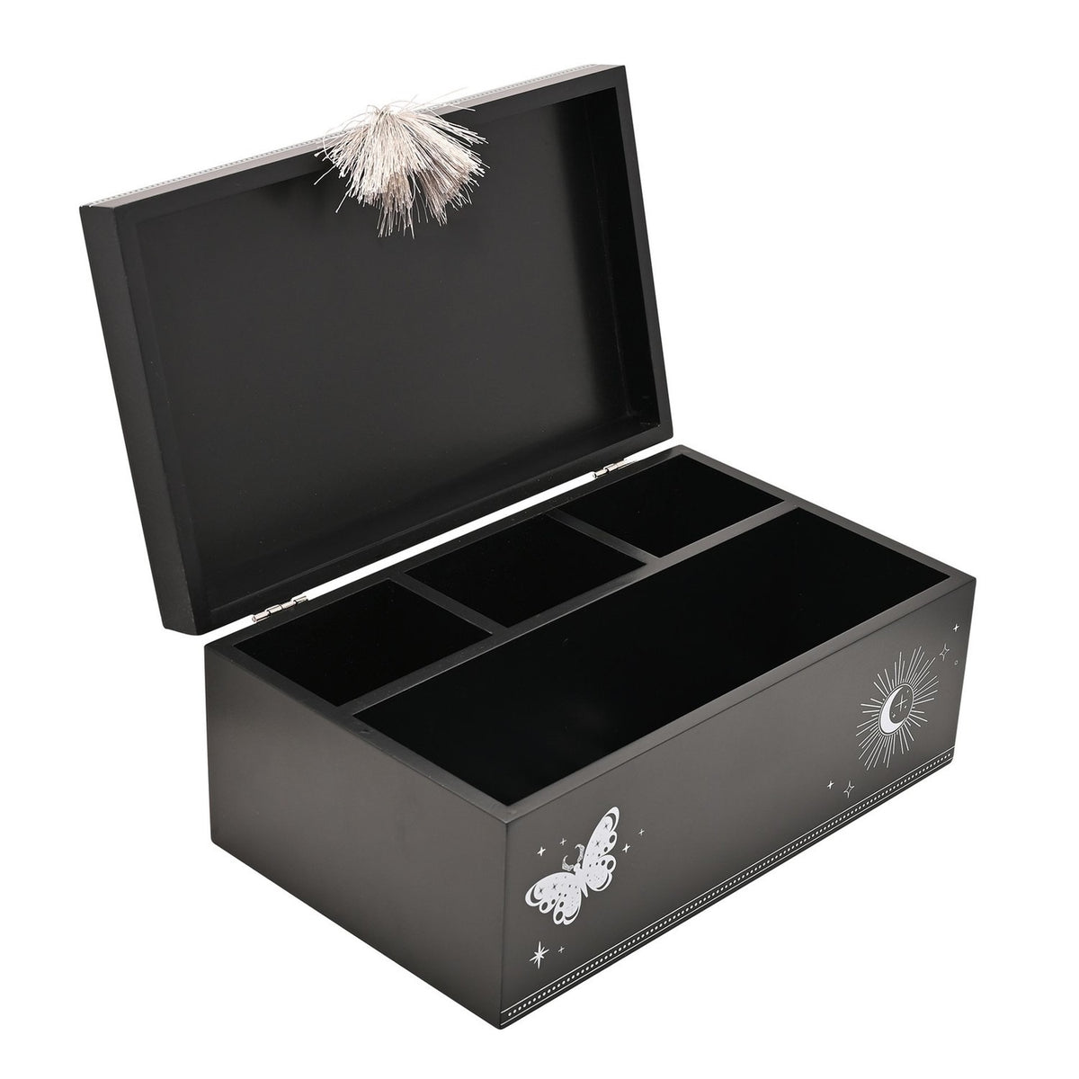 Spells and Potions Tassel Wooden Storage Box - Black & White