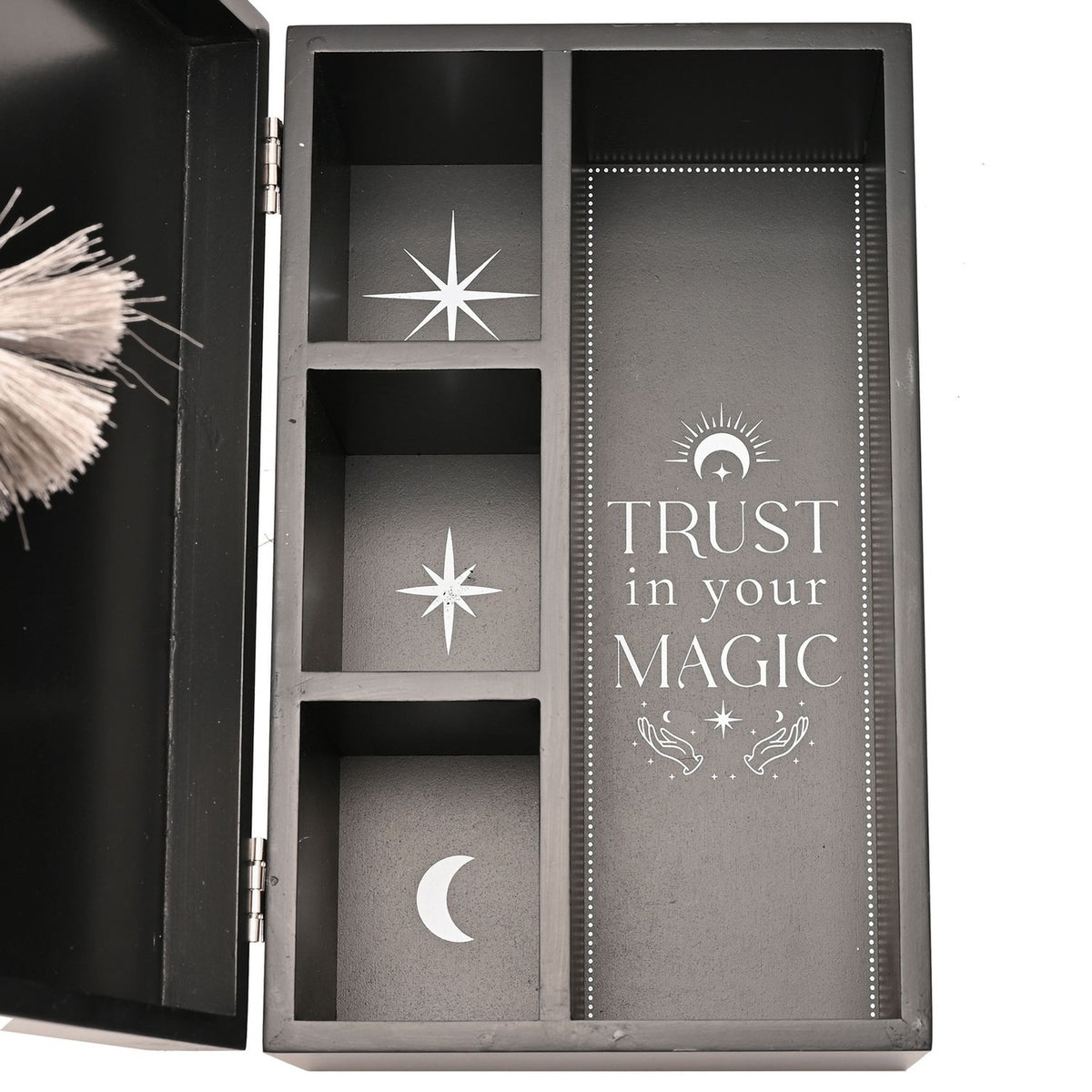 Spells and Potions Tassel Wooden Storage Box - Black & White