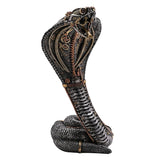 Coiled Steampunk Snake Resin Figurine with Gears - Silver