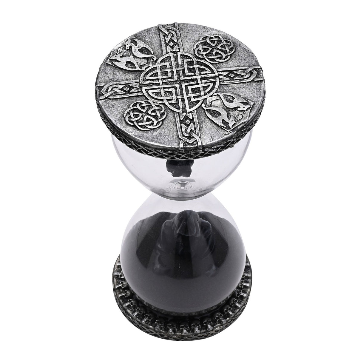 Grim Reaper Resin Hourglass with Celtic Knot Caps - Silver