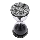 Grim Reaper Resin Hourglass with Celtic Knot Caps - Silver