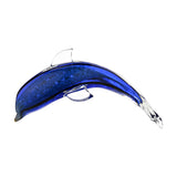 Leaping Dolphin Glass Figurine with Clear Fins and Tail - Blue