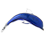 Leaping Dolphin Glass Figurine with Clear Fins and Tail - Blue