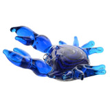 Crab Glass Figurine with Large Claws - Blue