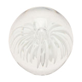 Round Burst Flower Glass Paperweight - Clear & White