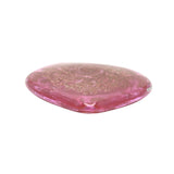 Gold Flecked Swirl Heart Glass Paperweight - Pink