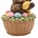 Highland Cow in an Easter Basket Resin Ornament - Brown