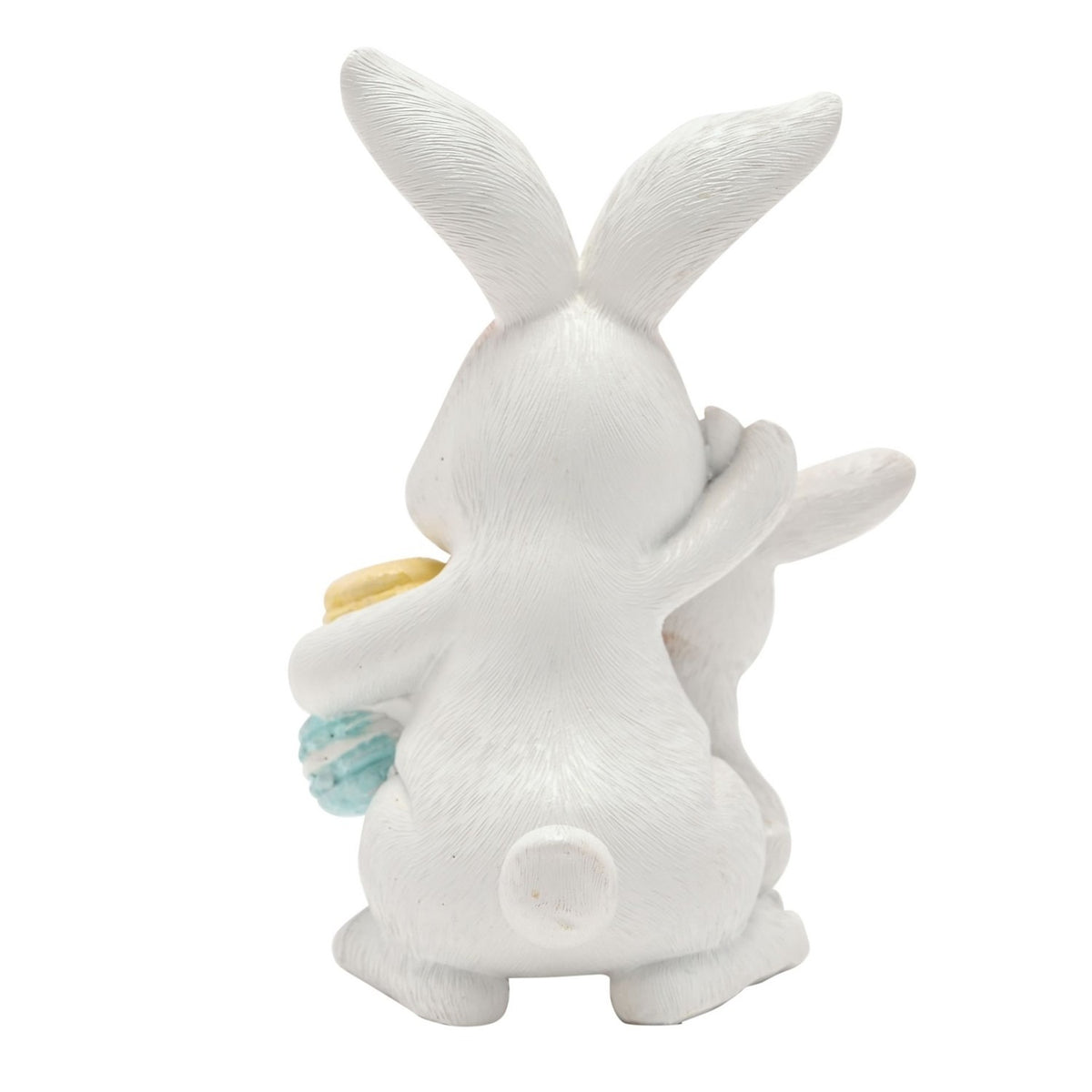 Easter Bunny Mum & Baby Macaron Resin Decoration - White