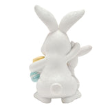 Easter Bunny Mum & Baby Macaron Resin Decoration - White