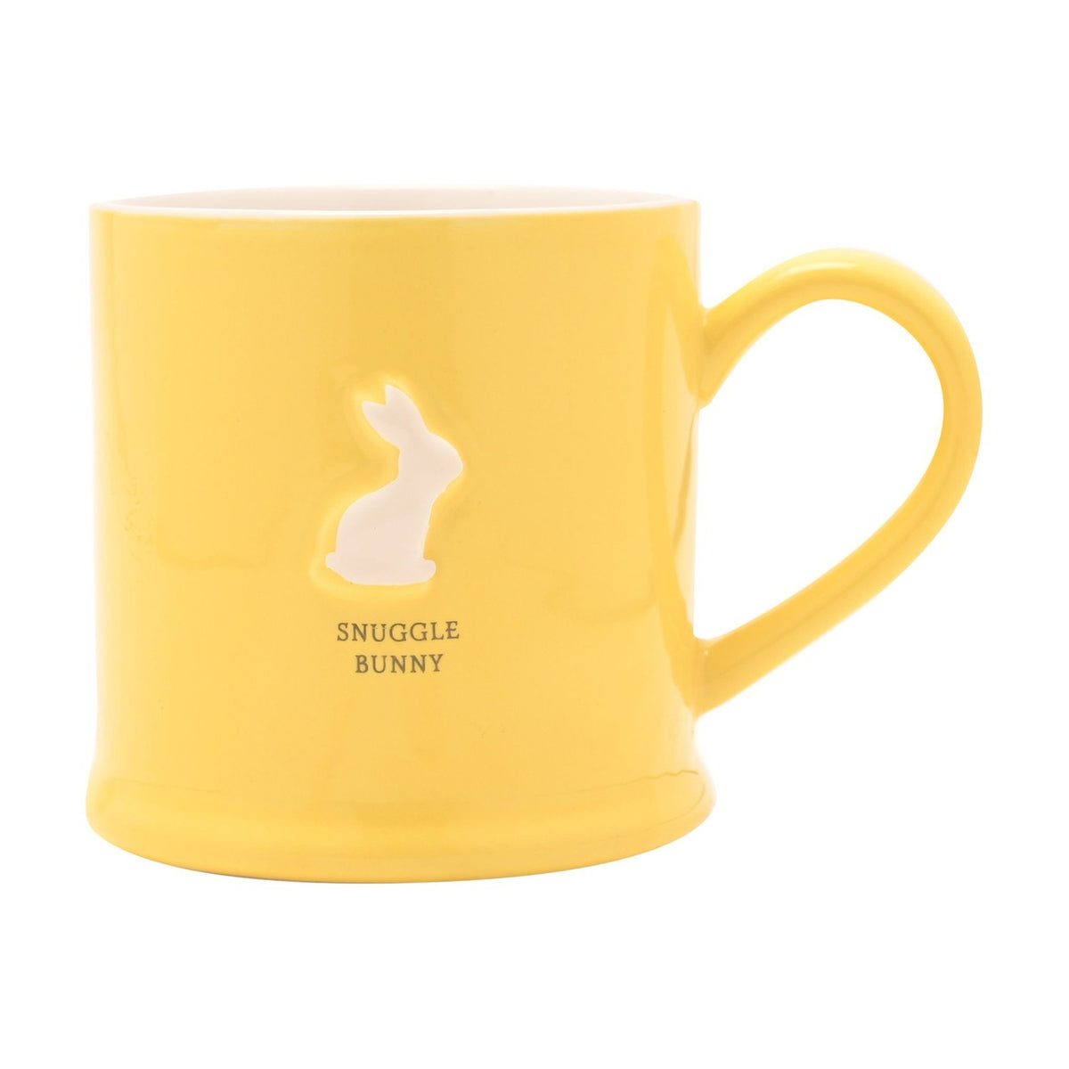 Snuggle Bunny Easter Embossed Ceramic Mug - Yellow & White