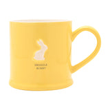Snuggle Bunny Easter Embossed Ceramic Mug - Yellow & White