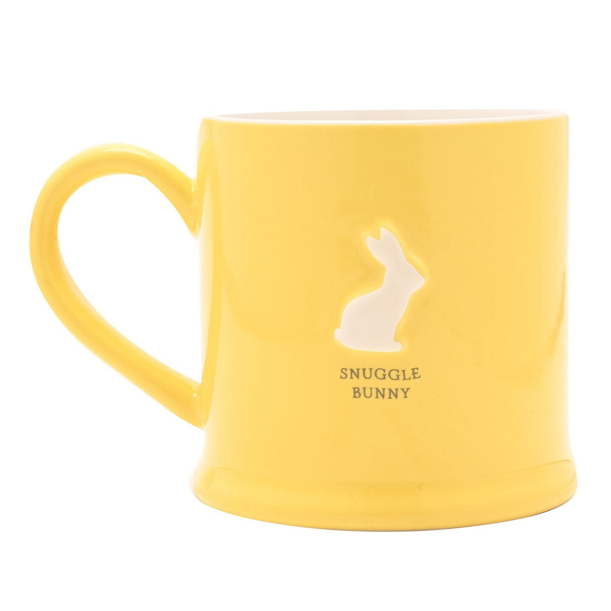 Snuggle Bunny Easter Embossed Ceramic Mug - Yellow & White