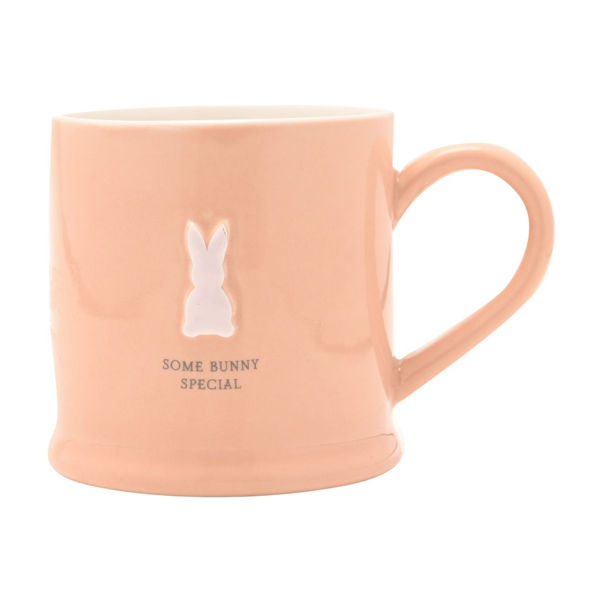 Some Bunny Special Raised Rabbit Ceramic Mug - Pink & White