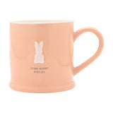 Some Bunny Special Raised Rabbit Ceramic Mug - Pink & White