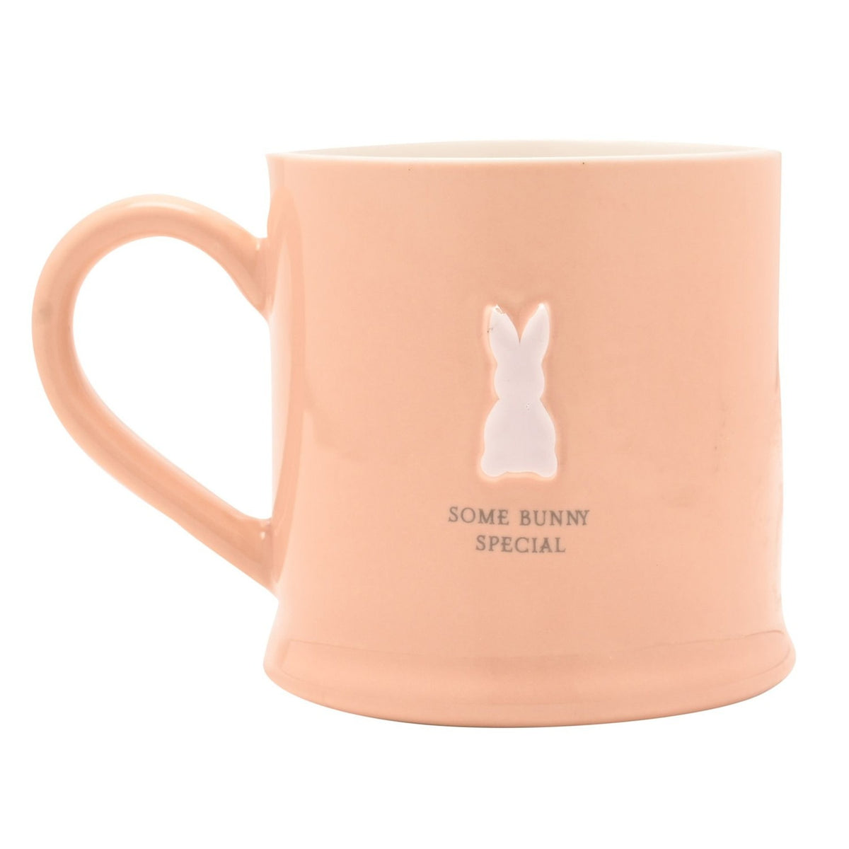 Some Bunny Special Raised Rabbit Ceramic Mug - Pink & White