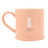Some Bunny Special Raised Rabbit Ceramic Mug - Pink & White