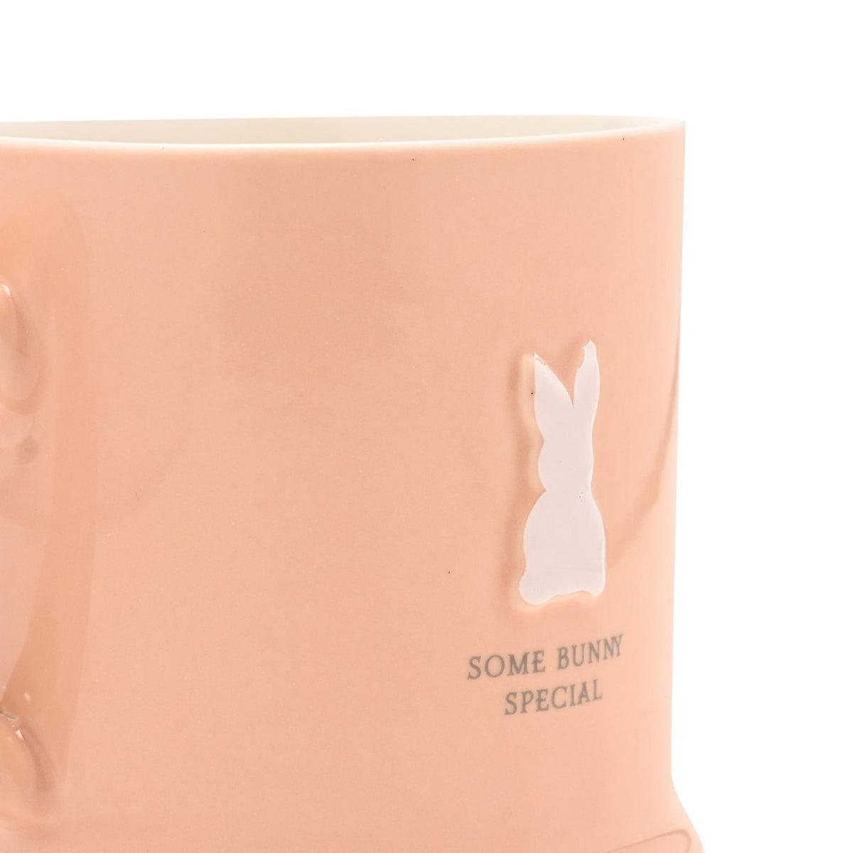 Some Bunny Special Raised Rabbit Ceramic Mug - Pink & White