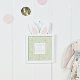 Easter Wishes Bunny Ears Hanging Wooden Plaque - Green & White