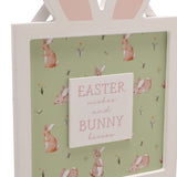 Easter Wishes Bunny Ears Hanging Wooden Plaque - Green & White