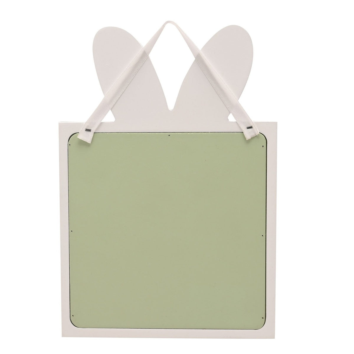 Easter Wishes Bunny Ears Hanging Wooden Plaque - Green & White