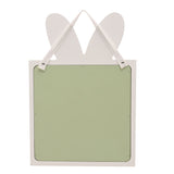 Easter Wishes Bunny Ears Hanging Wooden Plaque - Green & White