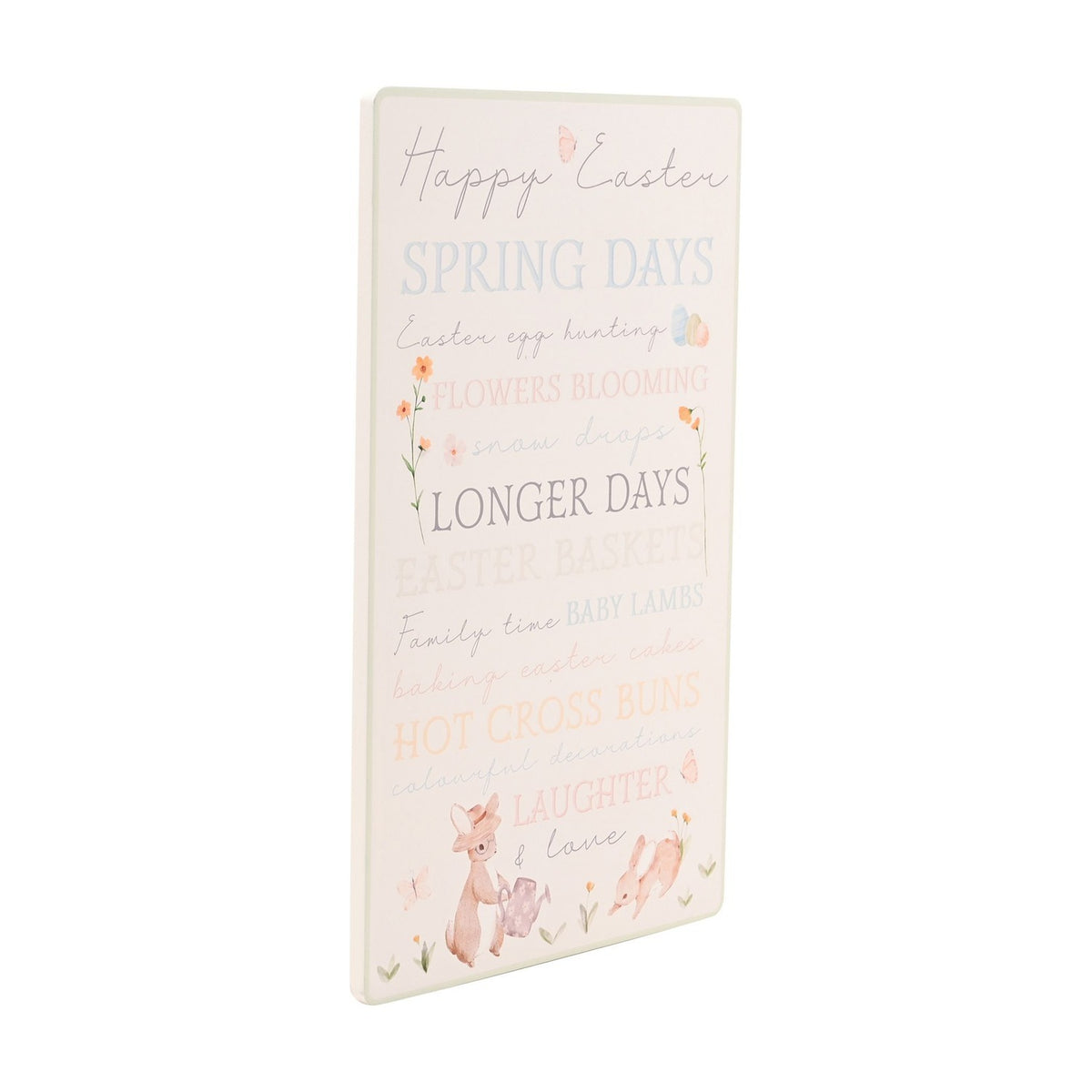Happy Easter Spring Days Rectangular Wooden Wall Plaque